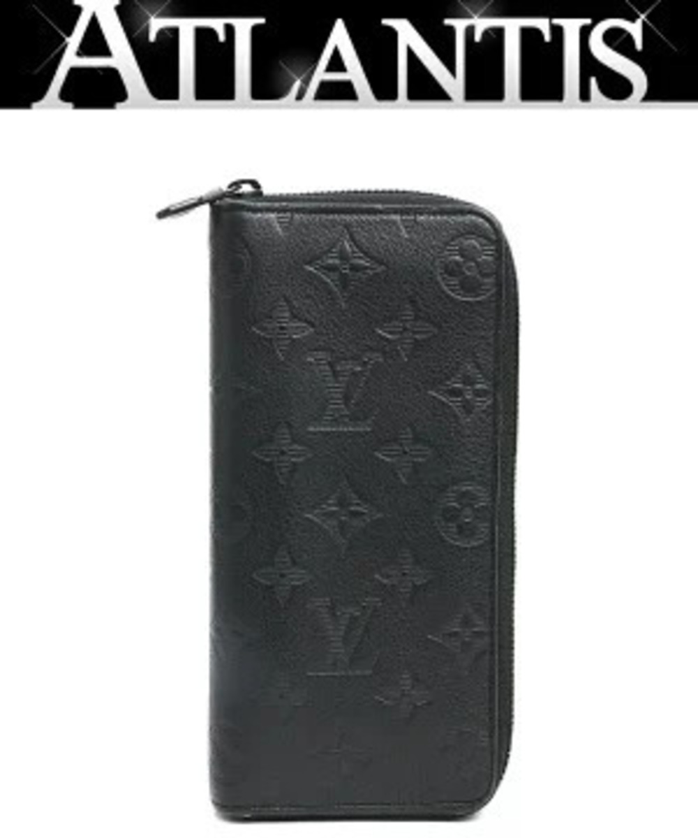 Louis Vuitton Zippy Wallet Vertical Long Monogram Shadow Black